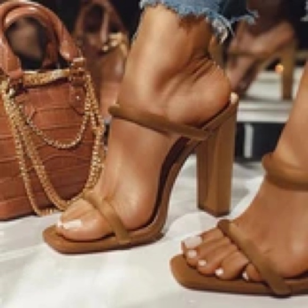 Summer High Heel Strap Sandals (Velvet) SIZE 7